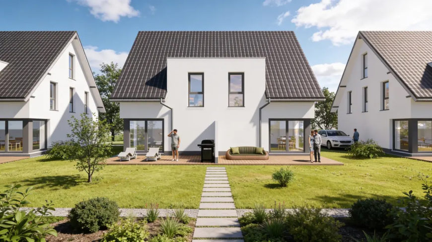Neubauhaushälfte mit Grundstück in ruhiger Lage in Borchen